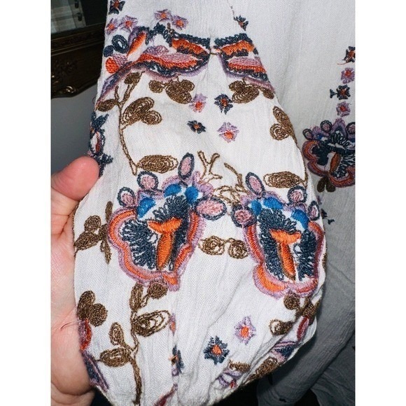 FP1 NWT Free People Oxford Embroidered Mini Dress Retail $128 Cream Ivory Small - Picture 7 of 10